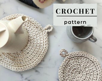 Crochet Round Pot Holder Pattern: Beginner Friendly Kitchen Trivet (PDF Pattern)