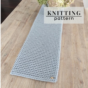 Knitting Pattern for Table Runner: Easy Thanksgiving Modern Table Decor (PDF Download)