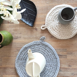 Patroon gehaakte placemat en onderzetter, eenvoudige haaktutorial, cadeau voor gastheer