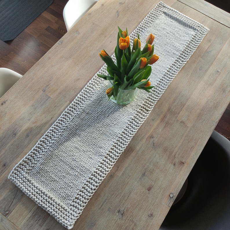 Table Runner Knitting Pattern, Knit Table Runner Pdf, Knitted Table