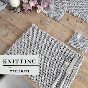 Paquete de patrones de punto para manteles individuales y posavasos: Decoración de mesa de algodón de fácil tejido – Conjunto ideal para principiantes (Descarga en PDF)
