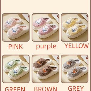 Couple kawaii cute cozy fluffy winter slippers