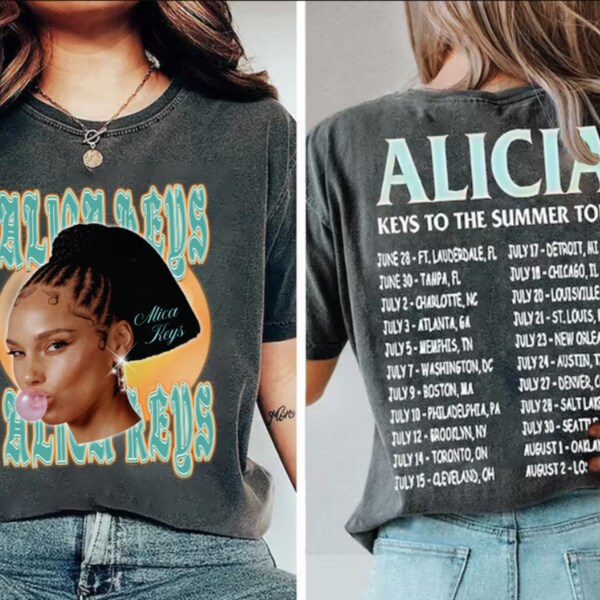 Alicia Keys To The Summer Tour 2023 Shirt, Alicia Keys Best Of Album Merch, Alicia Keys Fan Shirt, Alicia Keys American Tour 2023 1504965276