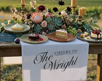 Personalized Bar Table Runner Cheers Cocktail Sign Custom Drink Station Decor Wedding Bar Decor Party Reception Banner 411HDF0