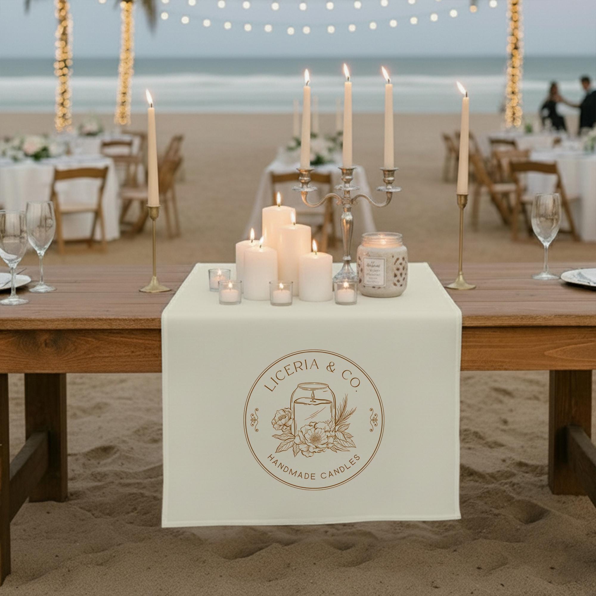 Custom Table Runner With Logo, Personalized Linen Banner for Market ...