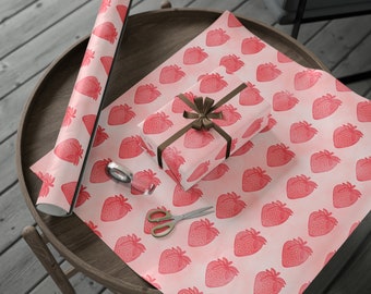 Strawberries - Pink - Wrapping Paper