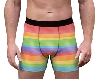 Pride Rainbow - Stripes - Faded - Men's Boxer Briefs