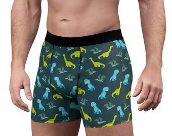 Dinosaurs - Blue and Green - Men's Boxer Briefs