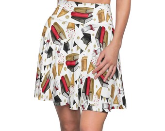 Graduation - Red and Gold - Women's Skater Skirt