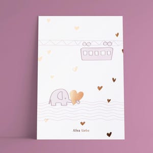 Postkarte Tuffis Herz / Schwebebahn und Wuppertal / Grußkarte für Mutter, Vater, Schwester, Freundin, Mann / Alles Liebe
