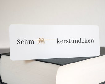 Lesezeichen Schmökerstündchen / Schwebebahn & Wuppertal / Spruch, Typografie, Wortwitz /  Geschenk für Leseratten und Buchliebhaber