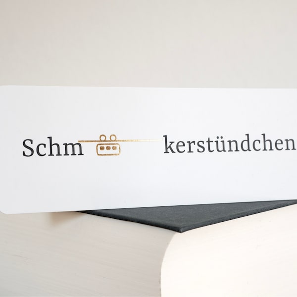 Lesezeichen Schmökerstündchen / Schwebebahn & Wuppertal / Spruch, Typografie, Wortwitz /  Geschenk für Leseratten und Buchliebhaber