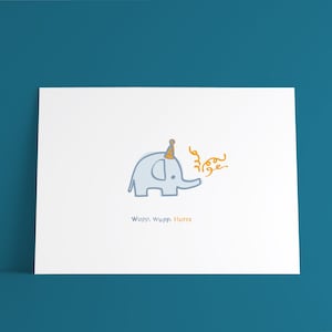 Postkarte Wupp Wupp Hurra / Schwebebahn & Wuppertal / Grußkarte für Party, Geburtstag, bestandene Prüfung, Einladung, Kindergeburtstag