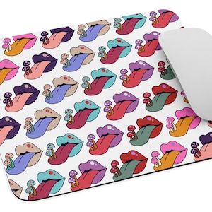 Mouse Pad / Desk Mat / Trendy Trippy Mushroom Desk Pad / Computer Mat / Retro Fun Mousepad / Desk Accessories for Office / Gifts for Her