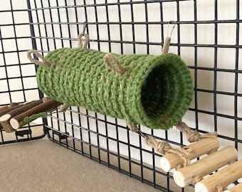 Hamster Hänger Tunel Gehäkelt 20 cm lang Versteck für Maus Käfig Zubehör Tiny Tunel für Kleine Nager