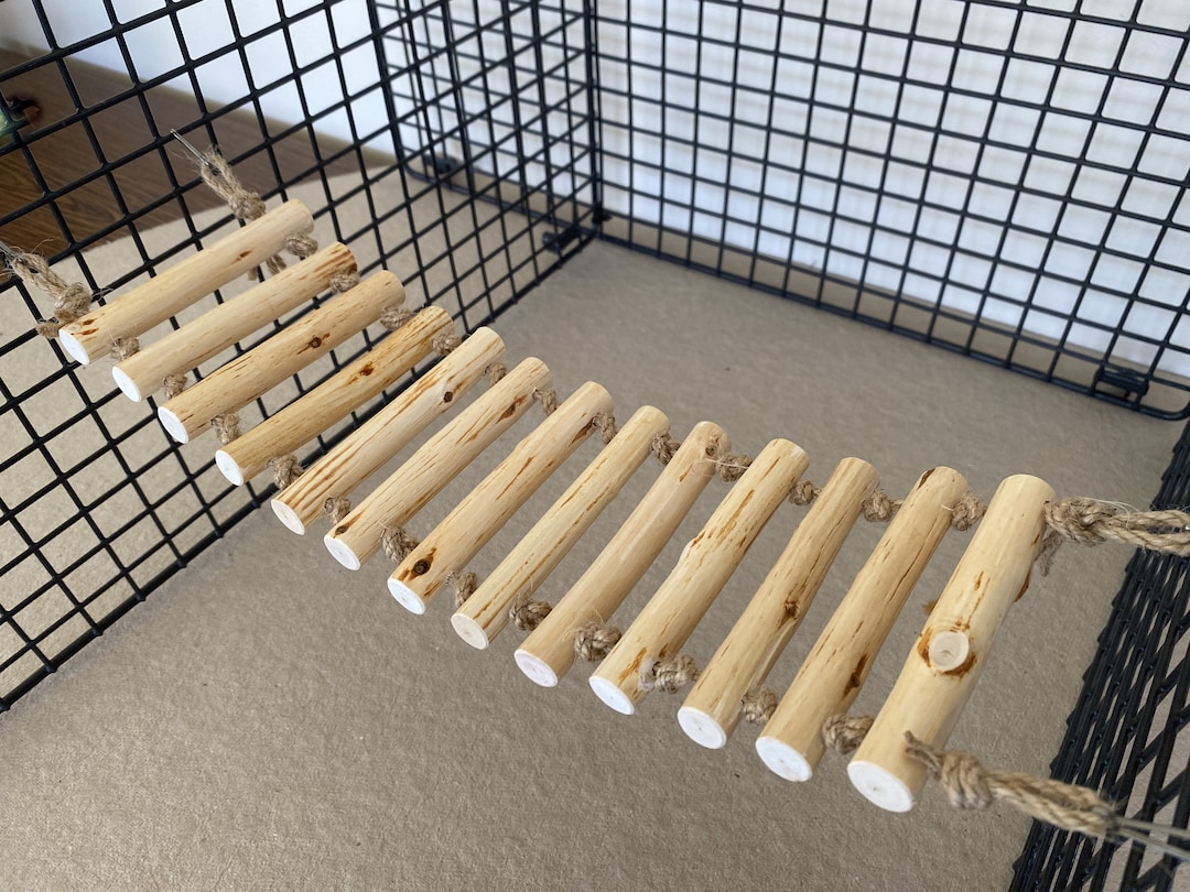 Natural Wood Ladder for Cage Hanging Stairs for Birds Cage Accessories ...