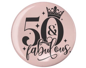 Badge 50e verjaardag roségoud, cadeau voor moeder, mijlpaalfeestspeld
