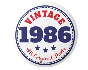40e verjaardagsbadge, vintage speld met alle originele onderdelen, retro feestaccessoire