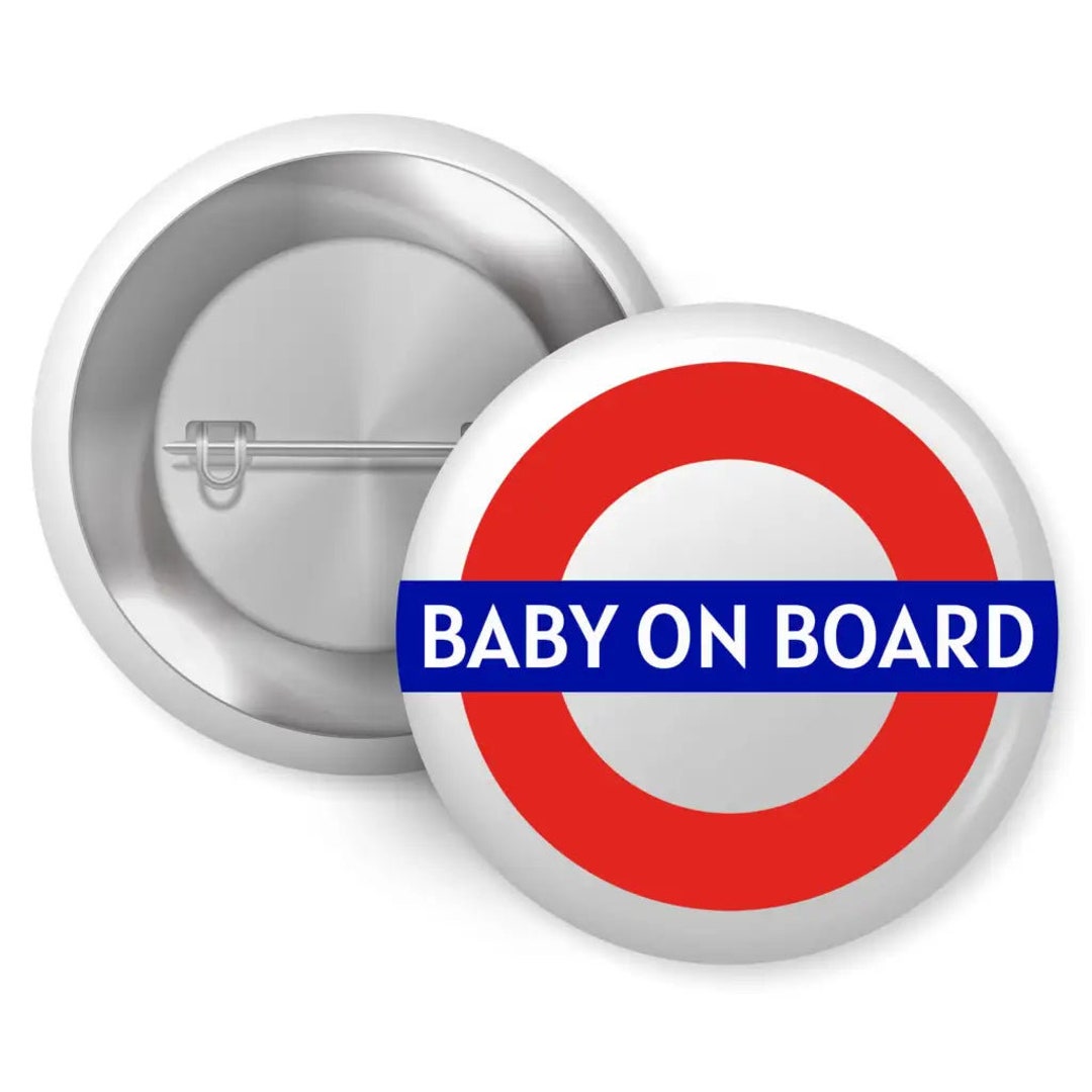 EMUWORKS Baby on Board Badges London Underground Logo Design , Medium Size Pin Button Badge 2.32