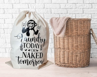 Large Cotton Laundry Bag 49x75cm | Eco Drawstring Washing & Storage Sack