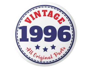 30e verjaardag badge, vintage speld met alle originele onderdelen, accessoire ter ere van de geboorte in 1996