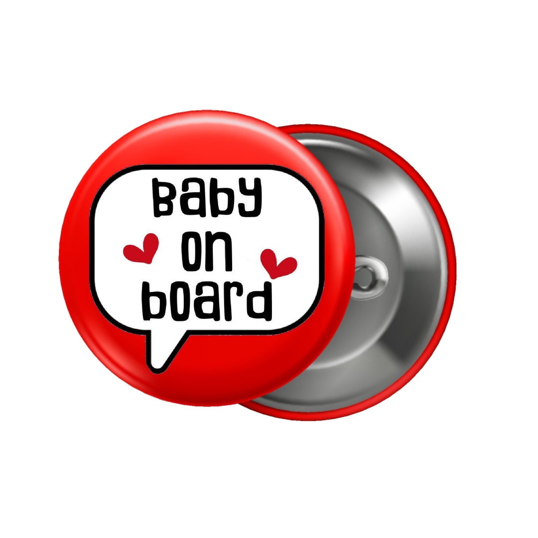 Emuworks Baby on Board Badges Speech Bubble Pregnancy Announcement in Style , Red Pin Button