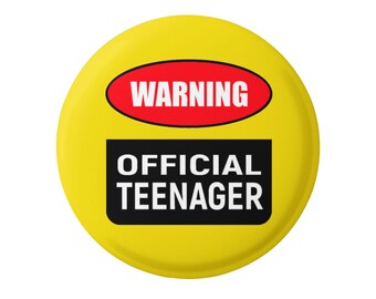 Officiële tienerbadge, grappige gele feestpin 13e verjaardag