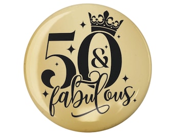 Badge 50e verjaardag goud zwart 50 mijlpaal feestpin