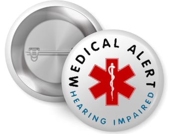 Hearing Impaired Medical Alert Logo Badge 1in 25mm