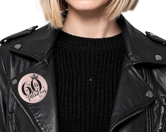 Badge 60e verjaardag roségoud, cadeau voor moeder, mijlpaalfeestspeld