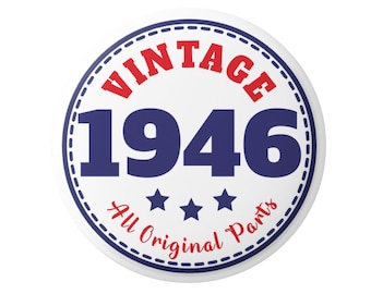 Verjaardagsbadge 1946, alle originele onderdelen 80e feestspeld blauw