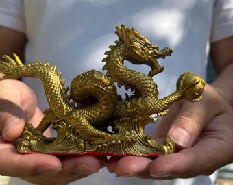 2025 Chinese New Year Dragon Statue Brass Magical and Noble Copper