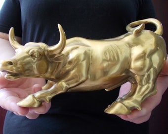 Vtgbrasslover Vtg Estilo vintage buey de cobre Toro, ganado yak Estatuas figura Adorno, juguetes regalo FengShui Decoración Animal 12 Año Zodíaco ganado