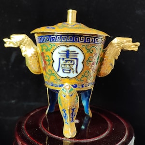 Tibet culture Brass Ash catcher Incensory Antique Cone Coil Holder Enamel Metal Buddha Incense Burner With Lid Unique Ritual Incense holder