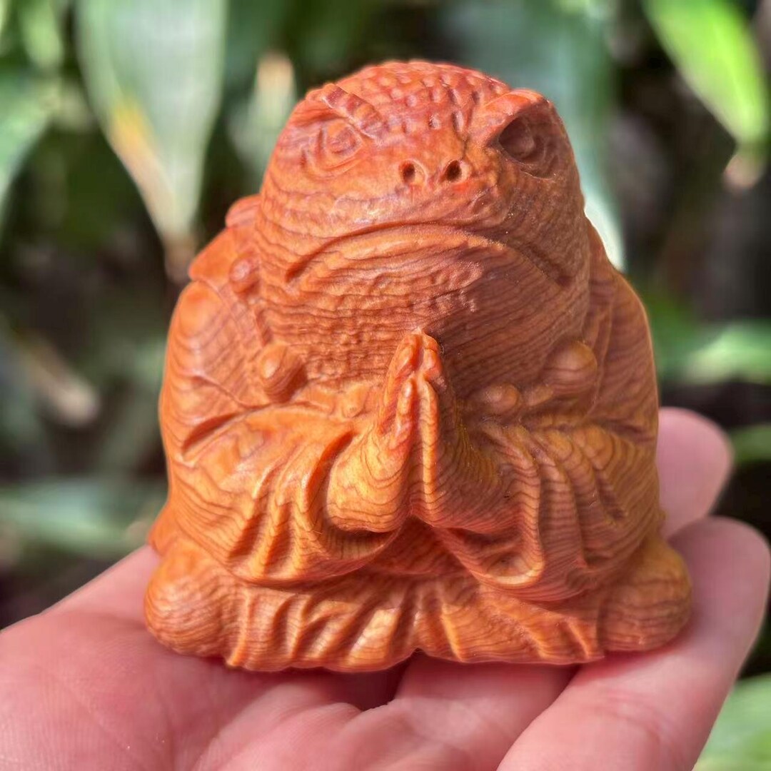 Red Sandalwood Sitting Toad Tea Pet Wooden Meditation Car Ornament ...