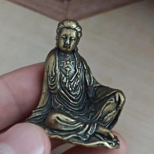 Buddhist antique brass mini Dharma Buddha sitting Buddha, Peace,Fengshui buddhi meditation decorations Tibetan Buddhism Tathagata Miniature