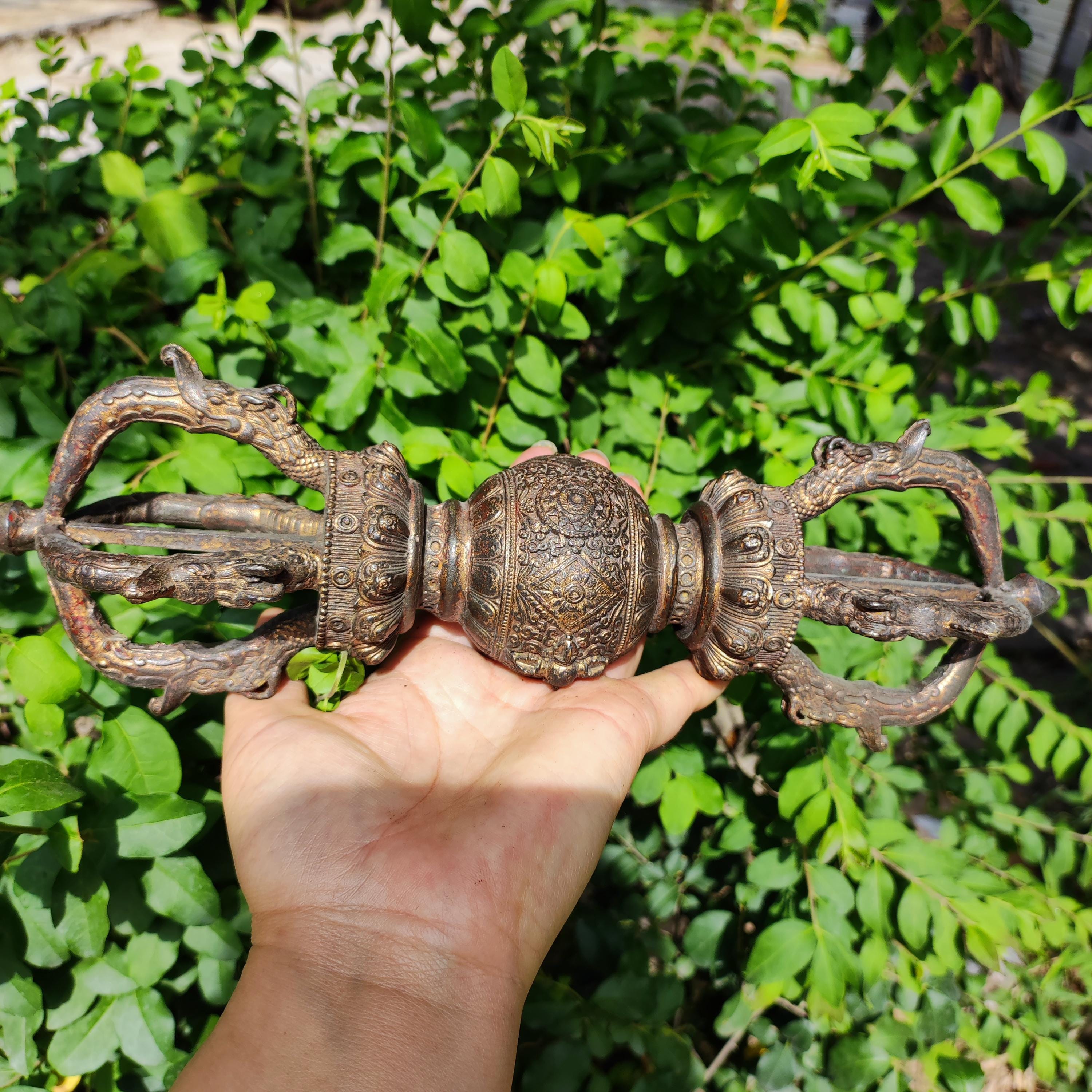 Red Pure Brass 5 Vajra,creative Handmade Buddha Vajra Handicraft