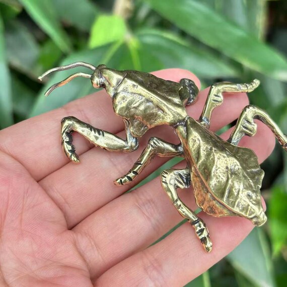 バッタ 真鍮 昆虫 置物 グッズ 文鎮 絶妙な Vtgbrasslover Vtg