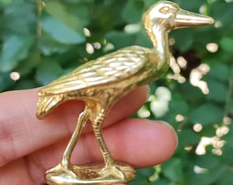 Get 1 Vtgbrasslover Vtg Vintage Style Brass Lucky Bird Statues Fortune Bird Statues Figure Brass Paperweight Mini Toys Gift Birthday Gifts