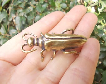 Holen Sie sich 2 Vtgbrasslover Vtg Vintage Stil Messing Glück Insekt Statue Tausendfüßler Fortune Insekt Figur Tee Haustier Briefbeschwerer Spielzeug Geschenk Sammlerstück Kunst