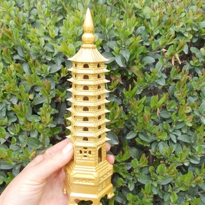 Brass Wen Chang Tower, Copper  Feng Shui Pagoda, Education Tower Students Academic help Success prosperity 13 level Ward off evil spirits V3
