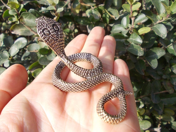 Vintage Style Copper Snake Statues Figure, Small Ornament Mini