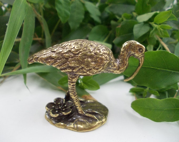 Get 2 pieces Vtgbrasslover Vtg Vintage style  Brass crane statue animal bird statue figure paperweight toys gift FengShui birthday gift