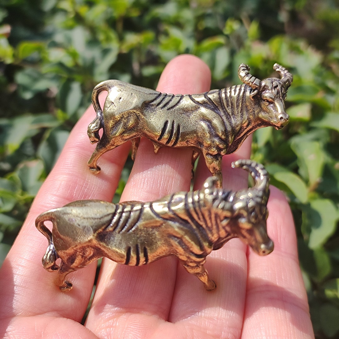 Oxgift Get 2 Pieces Vtgbrasslover Vtg Vintage Style Brass Ox Bull Statues ...