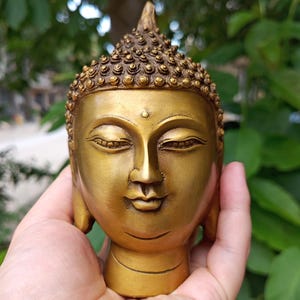 Exquisite Bronze Buddha Head statue, Buddha bronze Face,Buddha Figurine,Buddha sculpture, Room Decor, Garden Decor, Art Antiquity Sculpture