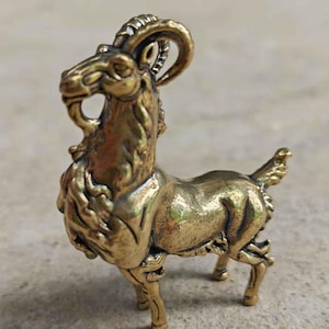 Vtgbrasslover Vtg Vintage style Brass sheep statue,luckly animal sheep statue figure toys gift  statue figure paperweight mini toy gift