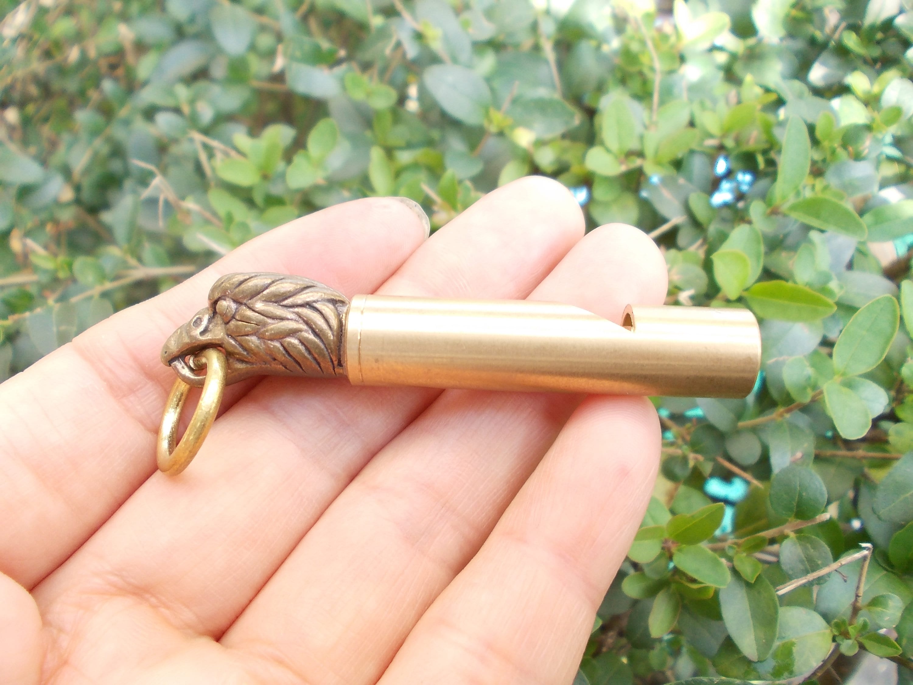 Collier Pendentif Sifflet En Laiton Vintage - Réglable 30 à 32 Cm (Roost Co.)