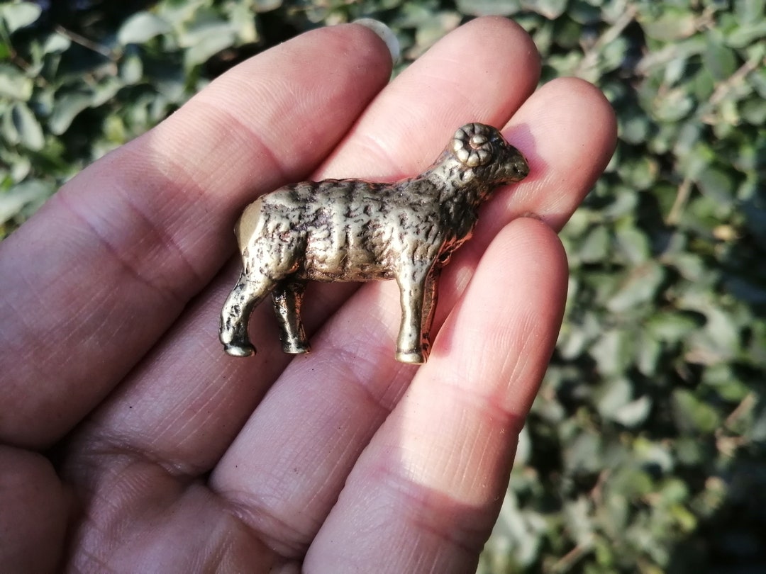 Get 1 Vtg Vintage Style Mini Horn Ram Copper Sheep Statues Figure Small ...