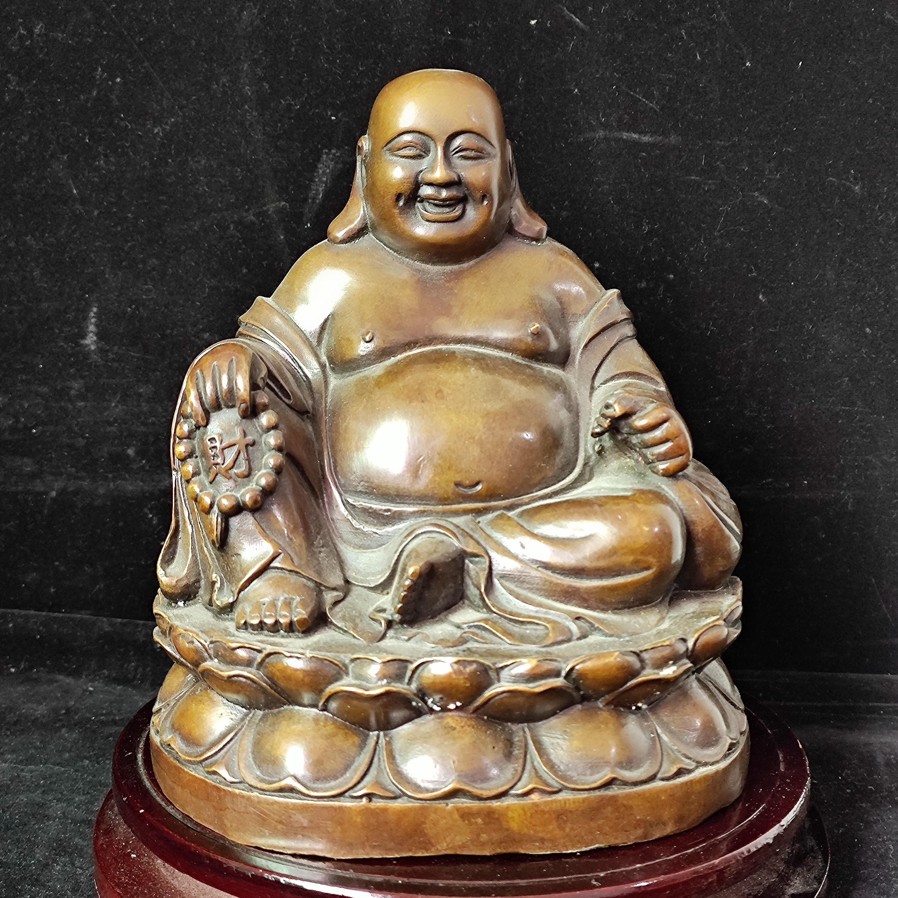 Estatua de Buda Maitreya de cobre antiguo, estatua de Buda sonriente y  riendo de latón, figura de Budai, budismo, felicidad, dios de la riqueza,  zen - Etsy México, image size:3000x3000