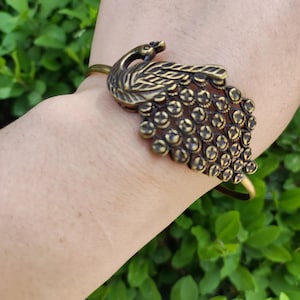 Solid Pure Copper Peacock Bracelet Cuff Copper Adjustable Bracelet, Nepal India Brass Chain Light Healing Bracelet Necklace Link  Minimalist
